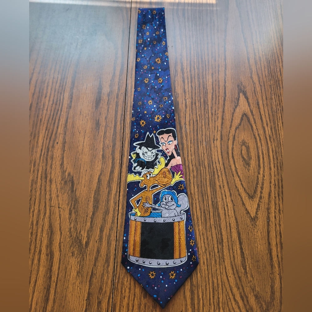 Rocky & Bullwinkle Neck Tie.  Adult
